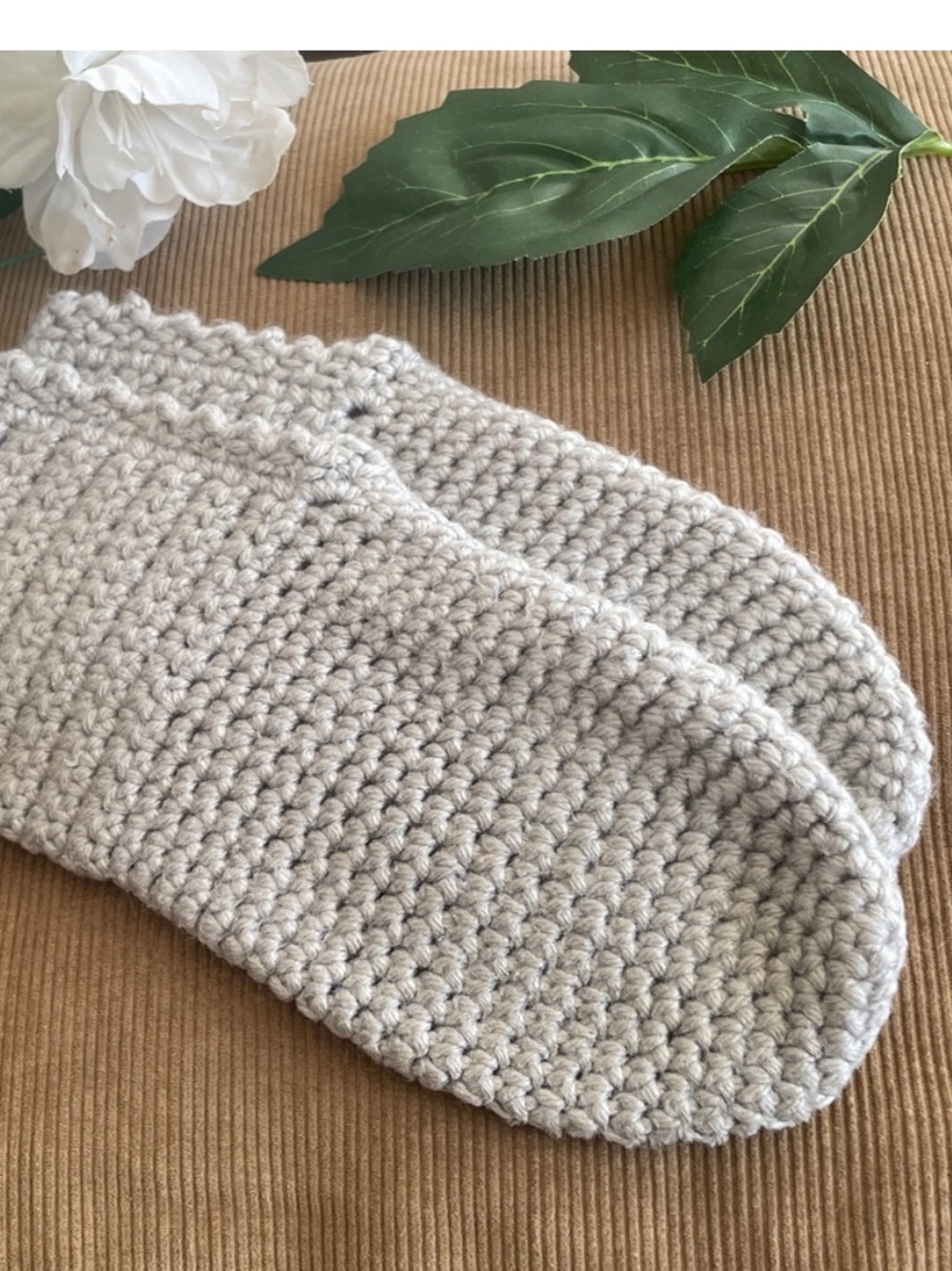 Handmade Unisex Crochet Knit Slippers Size 5 6 Gray Cozy Loungewear New